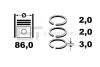 Кільця поршневі Mazda 6 2.0 DI 02-07 (86.0mm/STD) ET ENGINETEAM R4000900 (фото 2)