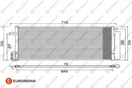 Радіатор кондиціонера (з осушувачем) Corsa D/Grande Punto 0.9-2.0 05- EUROREPAR 1610160280 (фото 1)