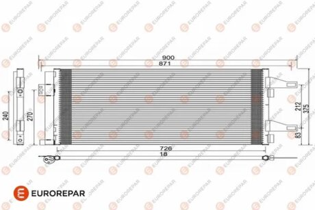 Радіатор кондиціонера Citroen Jumper/Peugeot Boxer/Fiat Ducato 2.0-3.D 06- EUROREPAR 1610161780
