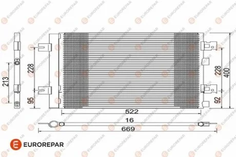 RENAULT конденсер кондиціонера DUSTER, LOGAN I, SANDERO 04- EUROREPAR 1618100280