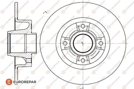 Гальмівний диск задній Nissan Note 06-Renault Megane 03- з підшипником! EUROREPAR 1618871380