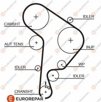 Ремінь зубчастий Z=141 AUDI A3 1,9TDI 96-01 VW 1,9TDI/SDI: Golf IV, Polo SKODA SEAT EUROREPAR 1633129480