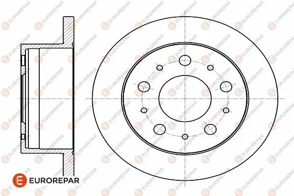 Диск гальмівний задній 2) Jumper3-Boxer3 DIAM 280 EP 16 PSA Eurorepar EUROREPAR 1642766780 (фото 1)