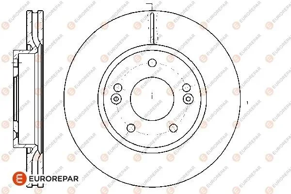 HYUNDAI (К-т = 2шт.) гальмівний диск передн.Coupe,i30,Tucson,Kia Carens II,III,Cerato,Magentis,Soul,Ceed,Sportage (280*26) EUROREPAR 1667853680 (фото 1)