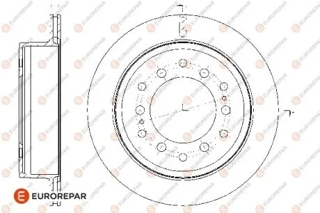 TOYOTA гальмівний диск задн (к-т = 2 шт).Land Cruiser Prado 2.7/4.0 10-,FJ Cruiser 06- EUROREPAR 1667865580