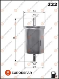 H=172mm фільтр паливний AUDI A3/A4 SKODA Octavia VW Golf 4 EUROREPAR E145075