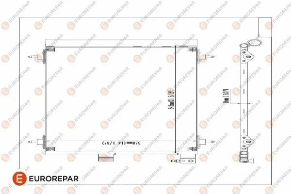 Радіатор кондиціонера Berlingo/Partner1.1/1.4/1.6HDI/1.9D 98- EUROREPAR E163277 (фото 1)