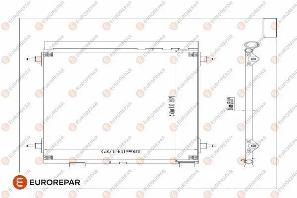 Радіатор кондиціонера Berlingo/307/Partner 1.6/2.0D 00- EUROREPAR E163364 (фото 1)