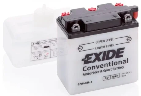 Акумуляторна батарея 6Ah/40A (110x56x98/+R/B0) (мото) (сухозаряджений) EXIDE 6N63B1
