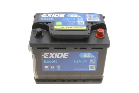 Стартерна батарея (акумулятор) EXIDE EB620 (фото 1)