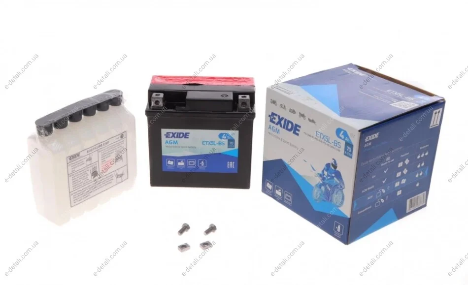 Стартерна батарея (акумулятор) EXIDE ETX5L-BS (фото 1)