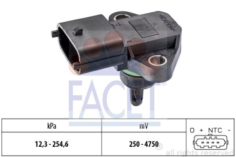 Датчик тиску наддуву Hyundai Matrix 1.5 crdi (04-10) FACET 10.3131 (фото 1)