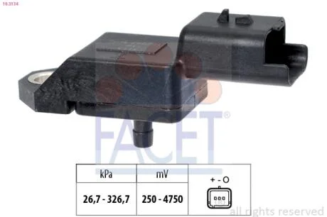 Датчик давления наддува Citroen C5 / Ford Fiesta/Transit Courier / Peugeot 407 1.4-2.2 Hdi/TDCi 06-> FACET 10.3134