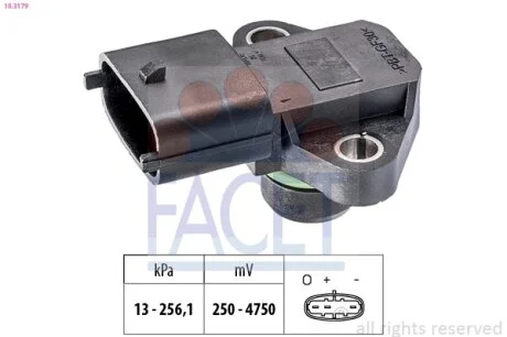 Датчик тиску наддуву (MAP) Hyundai SantaFe (01-) 2.0 CRDi (10.3179) Facet FACET 103179