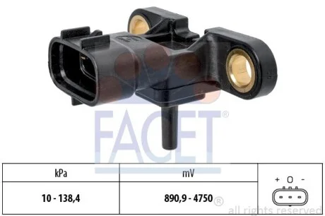 Датчик абсолютного давления (Manifold Air Pressure Sensor, MAP sensor) FACET 10.3217