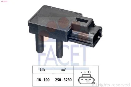 Датчик тиску випускних газів FACET 10.3332