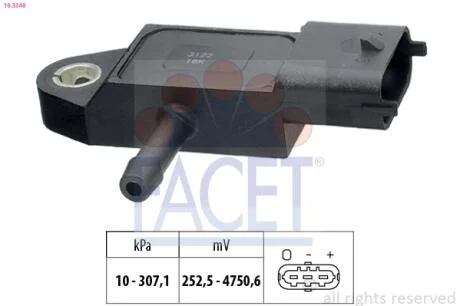 Датчик тиску повітря Transit 2.4 TDCi (06-14) Facet FACET 103348