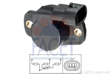 Датчик дроссельной заслонки Fiat 500 0.9-1.4 i (07-)/Punto 1.4 i (09-) Facet FACET 10.5096