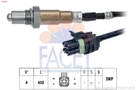 Датчик кисню (лямбда-зонд) 2108 -2123 (0258005247) Facet FACET 10.8232