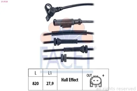 Датчик ABS Opel Corsa D, E (06-) (21.0128) Facet FACET 210128