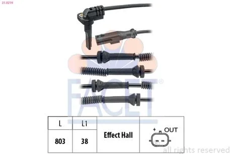 Датчик ABS TRAFIC III (14-) Facet FACET 210219
