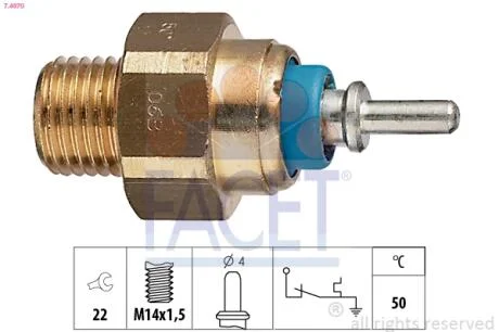 Датчик включения вентилятора Mercedes Benz W124/201/T1/T2 M102/OM602/603 (77-) Facet FACET 7.4070