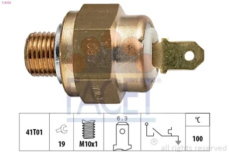 Датчик включения вентилятора VW Golf, Caddy, Jetta, Passat (95-) (7.4132) Facet FACET 74132