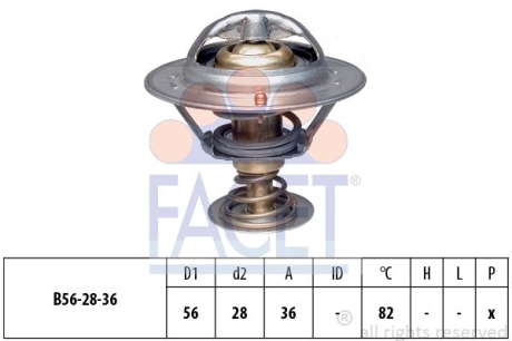 Термостат Mitsubishi Lancer 2.0 evo x (cz4a) (08-16) FACET 7.8222S (фото 1)