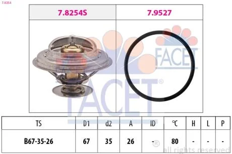Термостат Bmw 3 320 i (93-99) FACET 7.8254