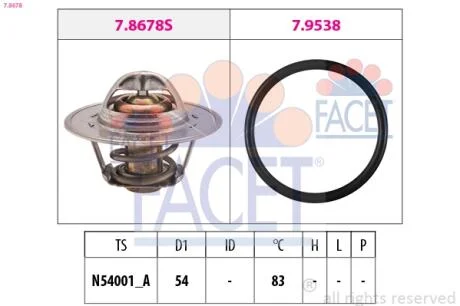 Термостат Skoda Roomster 1.4 (06-15) FACET 7.8678