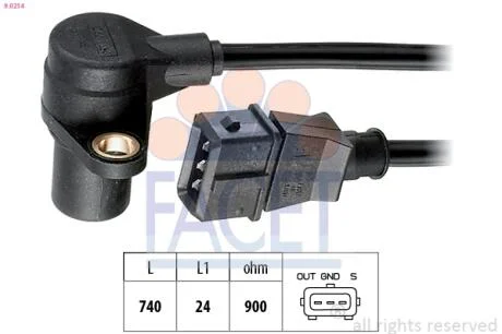 Датчик положення колінвала Audi A6/A8 / VW Passat 2.3-2.8 i 95-> FACET 9.0214
