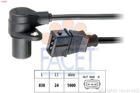 Датчик оборотов коленвала Opel Astra 2.0 Turbo (00-) Facet FACET 9.0296