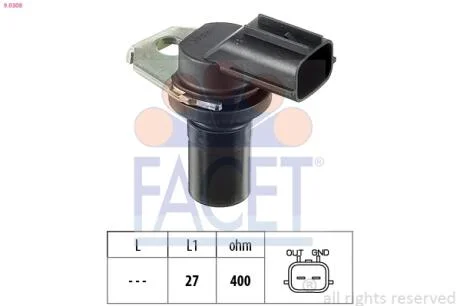 Датчик оборотов коленвала Ford C-Max/Fiesta/Focus 1.25-2.5 i/TDCI/Ti/DI/TDDi/TDI 98- Facet FACET 9.0308