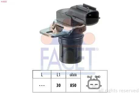 Датчик оборотов коленвала Ford C-Max/Fiesta/Focus 1.25-2.5 i/TDCI/Ti/DI/TDDi/TDI (98-) Facet FACET 9.0322