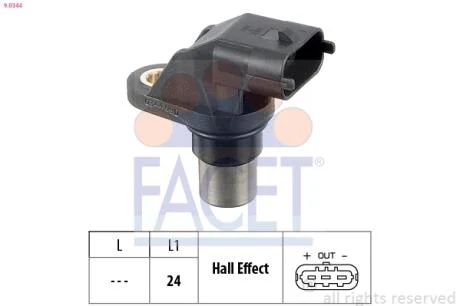 Датчик оборотов коленвала Fiat Punto 1.2 bifuel (07-12) FACET 9.0344