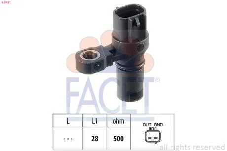 Датчик оборотов коленвала Opel Astra G/H 92-10 1.4-2.2 Facet FACET 9.0441