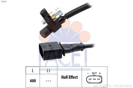 Датчик оборотов коленвала Skoda Fabia / VW Polo 1.4-1.6 (01-) Facet FACET 9.0447