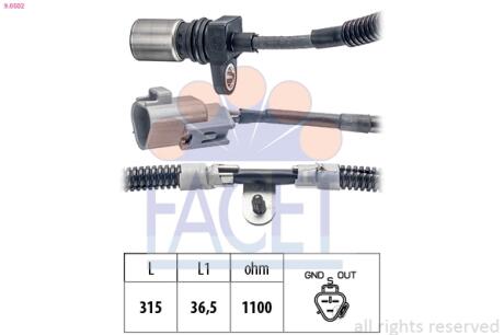 Датчик числа оборотів FACET 9.0502
