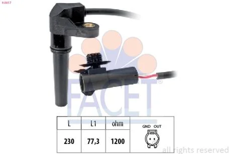 Датчик оборотов коленвала Citroen Jumpy / Peugeot Expert / Renault Kangoo 1.4-2.0 i (97-) Facet FACET 9.0617