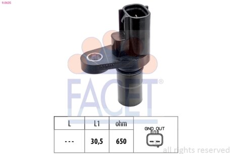 Датчик швидкості Toyota Auris, Avensis, Corola, Rav4, Yaris (05-) (9.0635) FACET 90635