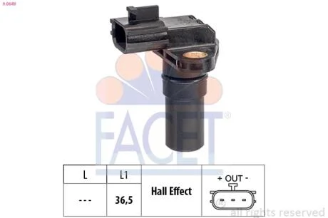 Датчик оборотов коленвала Citroen DS4 1.6 hdi 110 (11-15) Facet FACET 9.0649