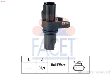 Датчик положения коленвала Ford Transit 2.0-3.2 i/DI/TDE/TDCi 00-> FACET 9.0745