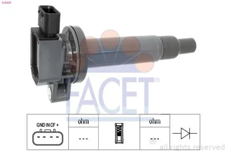 Катушка зажигания Toyota Prius 1.5 (nhw2_) (03-09) FACET 9.6359