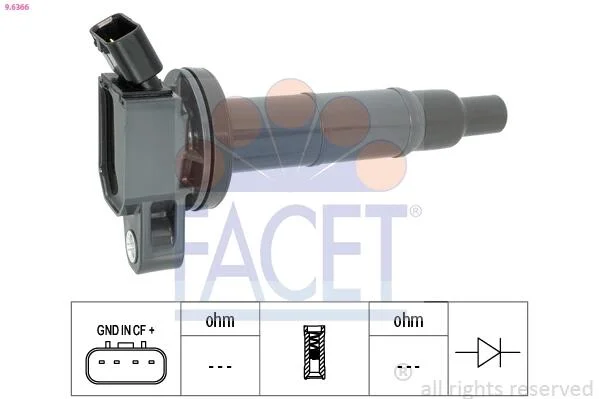 Катушка зажигания Camry/Rav 4 2.0-2.4 00-13 FACET 9.6366 (фото 1)