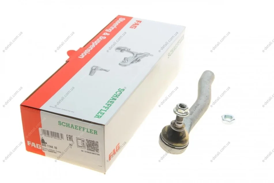 Наконечник тяги рулевой (R) Nissan Juke/Leaf 10- FAG 840 1144 10 (фото 1)