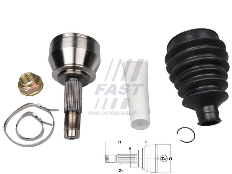 ШРУС наружный к-кт 25x24 зуб. doblo 1.3/1.9d 01- Fast FAST FT25072K (фото 1)