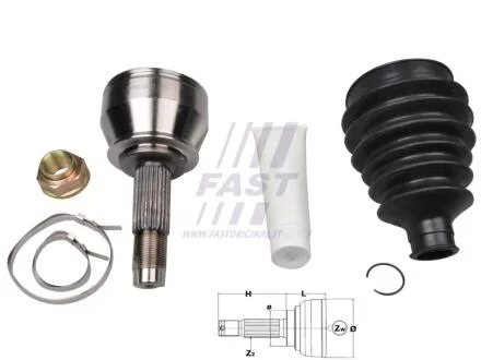 ШРУС наружный к-кт 25x24 зуб. doblo 1.3/1.9d 01- Fast FAST FT25072K