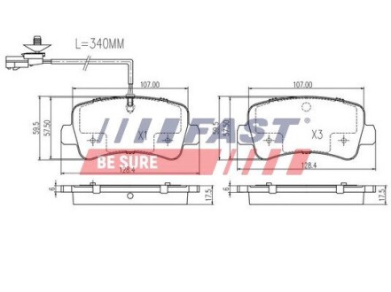 Колодки гальмівні дискові задні RENAULT Master III 10-; NISSAN NV400 10-21; OPEL Movano B 10-21 FAST FT29538 (фото 1)