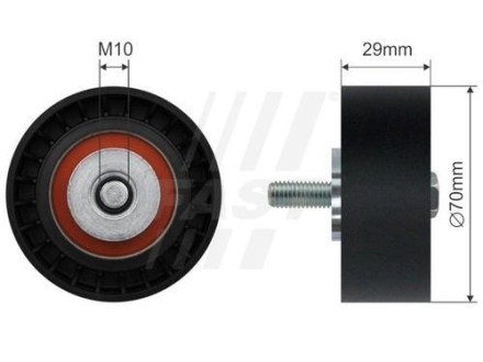 Ролик ременя генератора направляючий Fiat Ducato / Iveco Daily 2.3-3.0 JTD/MJET (99-)(06-)(11-) (паразитний) (70х29) FAST FT44575 (фото 1)