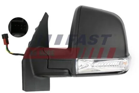 Зеркало левое электро с повторителем 6 пинов Fiat Doblo (09-) Fast FAST FT88348